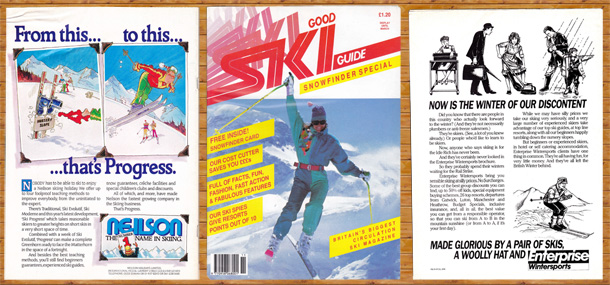 Typical 80's ski adverts and a cover price of only £1.20